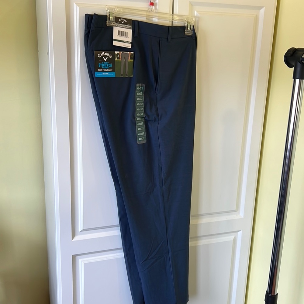 Callaway Comfort Waistband Flat Front Pant 4-way Stretch Fabric Size 40x32